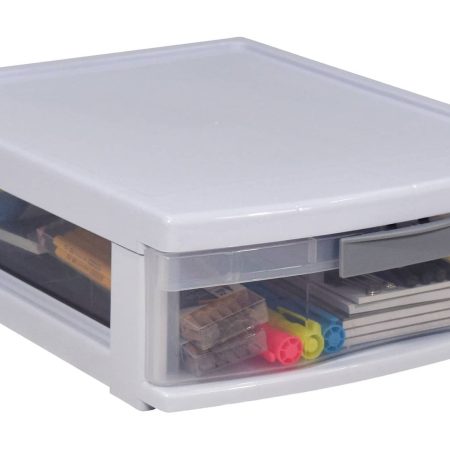 type A Element Clear White Frame Single Storage Drawer, 5-in