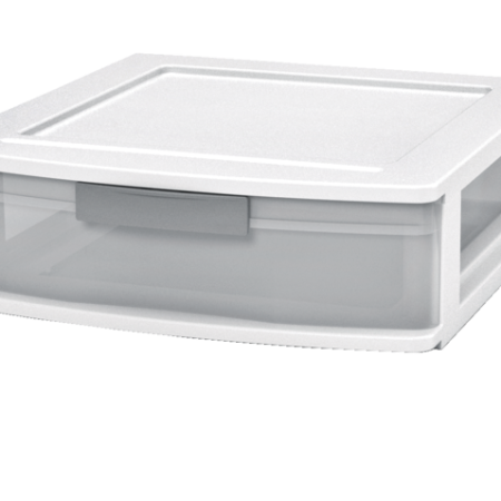 type A Element Clear White Frame Single Storage Drawer, 5-in