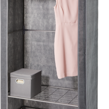 type A Ease Freestanding Wardrobe with Cover & 2 Shelves