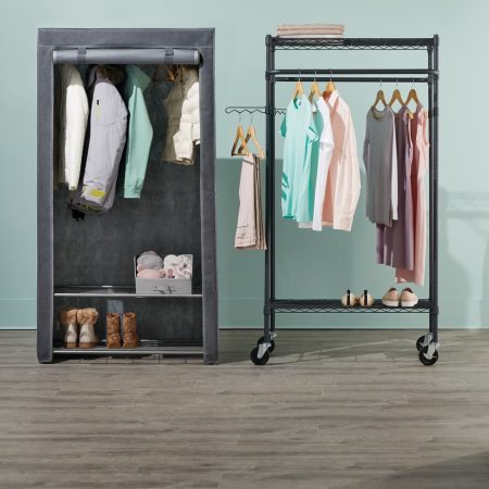 type A Ease Freestanding Wardrobe with Cover & 2 Shelves