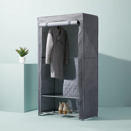 type A Ease Freestanding Wardrobe with Cover & 2 Shelves