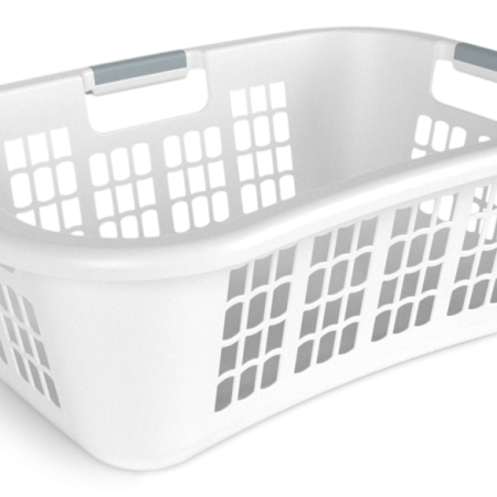 type A Hip Hugging Laundry Basket, Standard, White