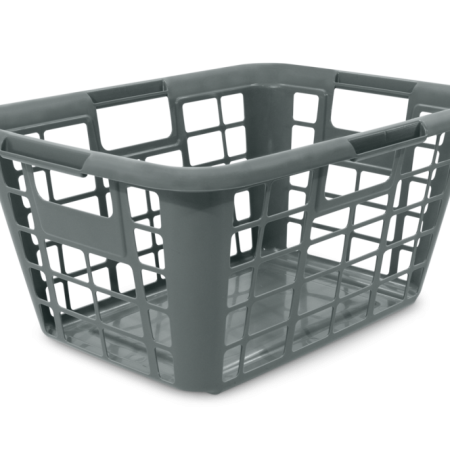 type A Laundry Basket, 23.25 x 17 x 11-in, Grey