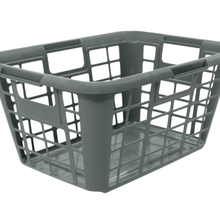 type A Laundry Basket, 23.25 x 17 x 11-in, Grey