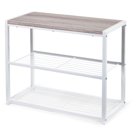 type A Linear Stackable 2-Shelf Shoe Rack, White