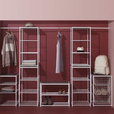 type A Linear Stackable 2-Shelf Shoe Rack, White