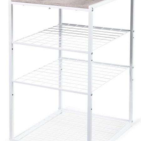 type A Linear Stackable 3-Shelf Storage Unit, White