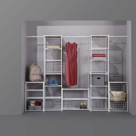 type A Linear Closet Organizer Kit, White, (x2) 16.12-in W x 18.9-in D x 34-in H