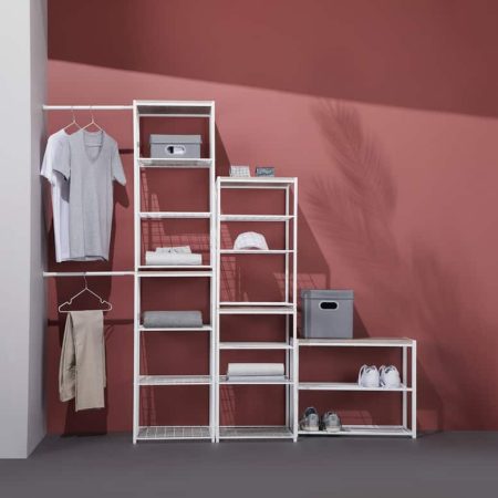 type A Linear Closet Organizer Kit, White, (x2) 16.12-in W x 18.9-in D x 34-in H