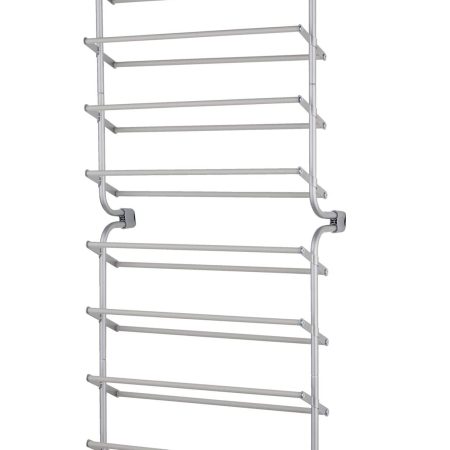 type A Radiant Over-the-Door Metal Shoe Rack, Silver, 22-in x 7-in x 50.8-in