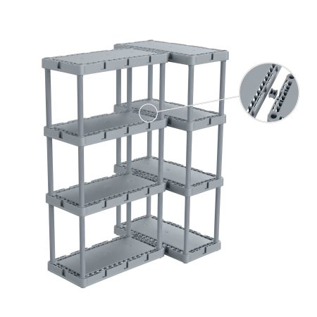 type A Prima Light-Duty 4-Tier Connecting Shelving Storage Unit, Holds up to 220-lb