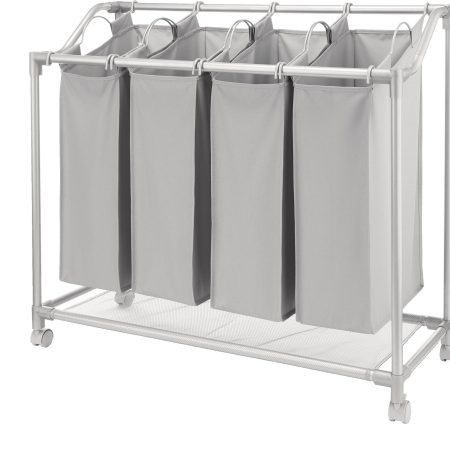 type A Front Loading Quad Laundry Sorter, 37.3 x 15 x 33.5-in