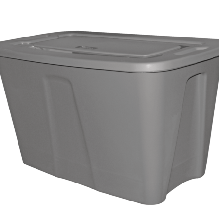 type A Restore Stackable Nesting Storage Box with Lid, 40-L, Grey