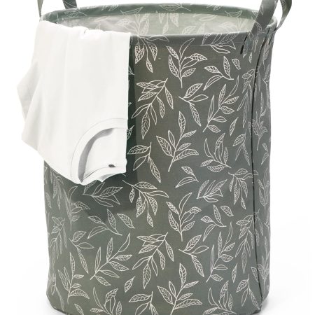 type A Prima Round Collapsible Laundry Hamper, 80-L, Botanical