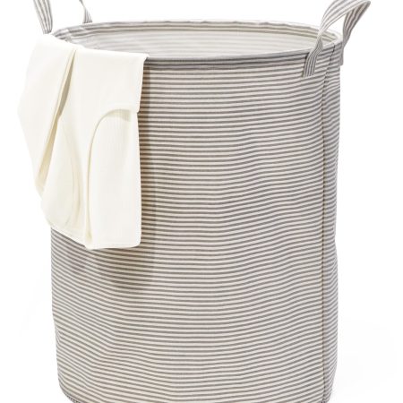 type A Prima Round Collapsible Laundry Hamper, 80-L, Striped