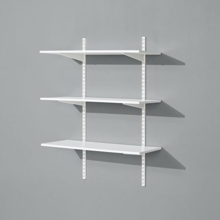 type A Double Track S-33 Shelf Bracket, White, 15-in