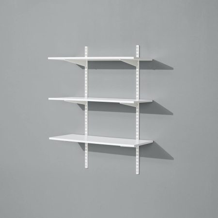 type A Double Track S-33 Shelf Bracket, White, 15-in