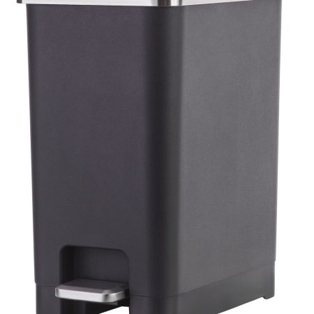 Type A Slim Black Resin Garbage Can, 15-L