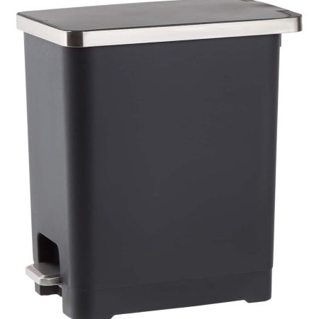 Type A Slim Black Resin Garbage Can, 15-L