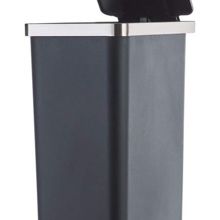 Type A Slim Black Resin Garbage Can, 30-L