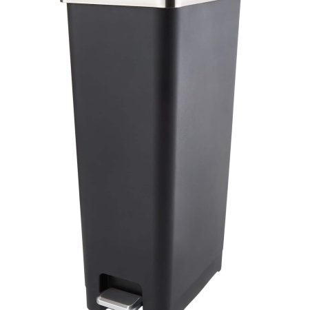 Type A Slim Black Resin Garbage Can, 30-L