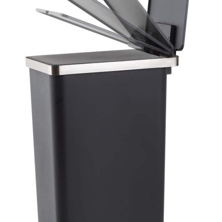 Type A Slim Black Resin Garbage Can, 30-L