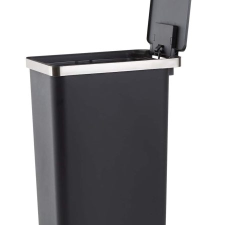 Type A Slim Black Resin Garbage Can, 30-L