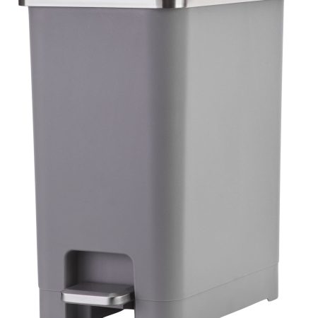 Type A Slim Grey Resin Garbage Can, 15-L