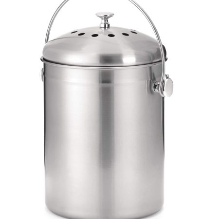 type A Stainless Steel Circular Compost Bin, 4-L