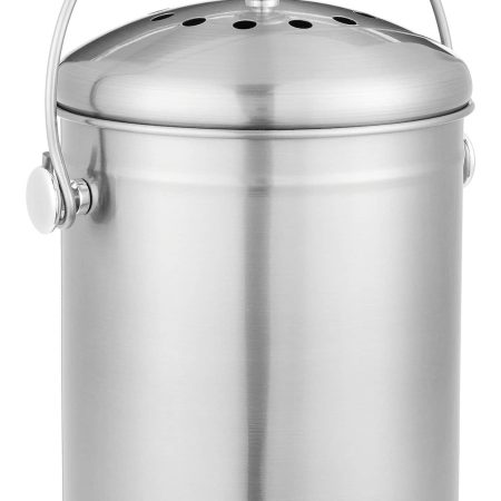 type A Stainless Steel Circular Compost Bin, 4-L