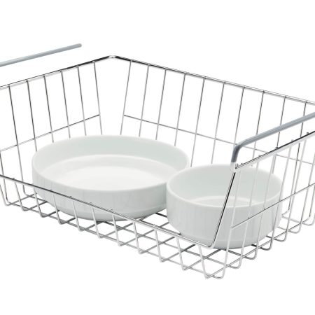 Type A Stay Cabinet/Cupboard Under-Shelf Storage Basket with Non-Slip Hooks, Chrome