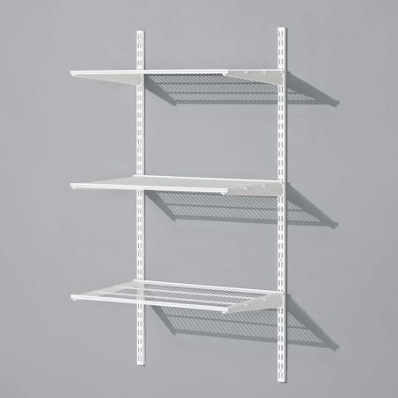 type A Twin Track Wire Shelf, White, 16 x 24-in