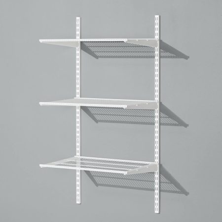 type A Double Track S-32 Wire Shelf Bracket, White, 17-in