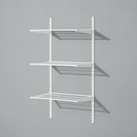 type A Double Track S-32 Wire Shelf Bracket, White, 17-in