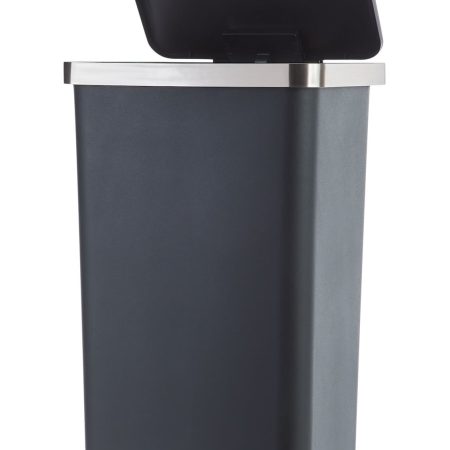 Type A Wide Black Resin Garbage Can, 45-L