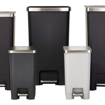 Type A Slim Black Resin Garbage Can, 45-L