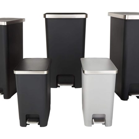 Type A Slim Black Resin Garbage Can, 45-L