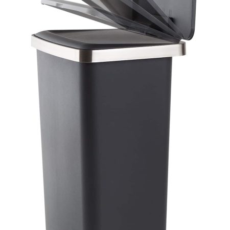 Type A Wide Black Resin Garbage Can, 45-L