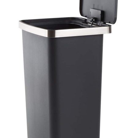 Type A Wide Black Resin Garbage Can, 45-L