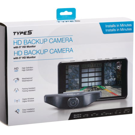 Type S Backup Camera, with 5-in Monitor, 720p HD