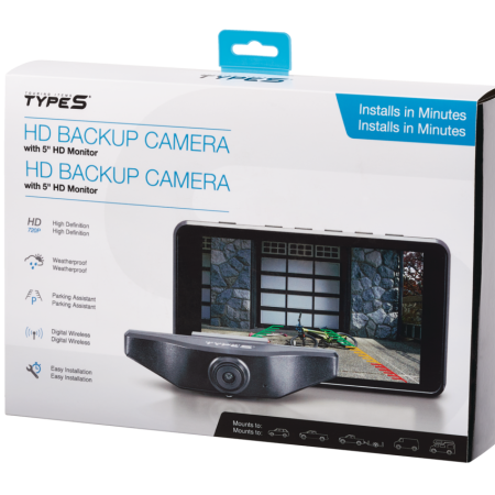 Type S Backup Camera, with 5-in Monitor, 720p HD