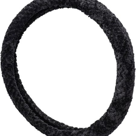 Type S Puff Fur Steering Wheel Cover, Black