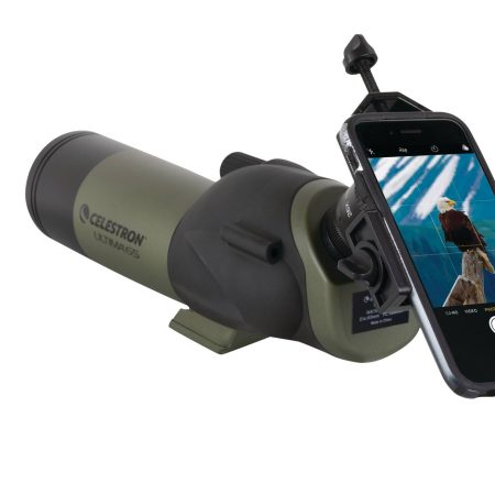 Celestron Ultima 65 Angled Zoom Spotting Scope with Smart Phone Adapter & Case, 18x55-65mm