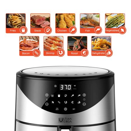 Ultima Cosa 10+1 Cook Mode Air Fryer with 3D Heat & Digital Touchscreen, 8.5-L