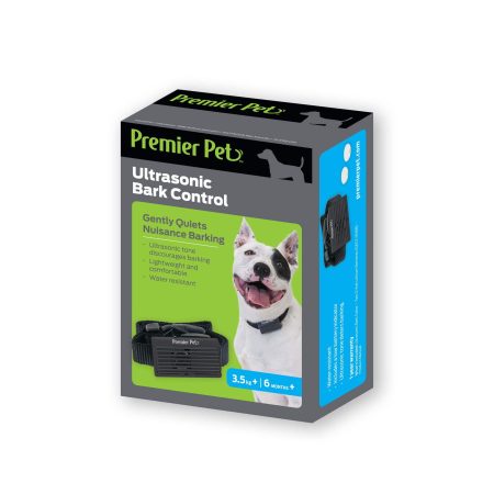 Premier Pet Ultrasonic Dog Bark Control Collar, Water-Resistant and Adjustable