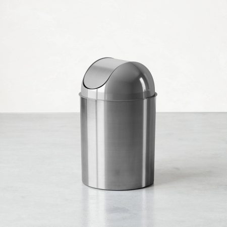 Umbra Mezzo Silver Nickel Waste Can/Trash Can, 10-L