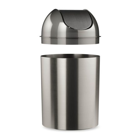 Umbra Mezzo Silver Nickel Waste Can/Trash Can, 10-L