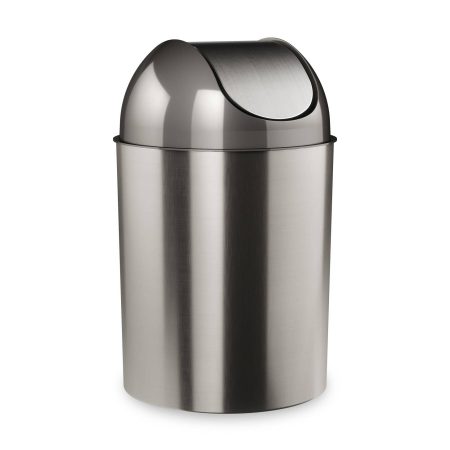 Umbra Mezzo Silver Nickel Waste Can/Trash Can, 10-L