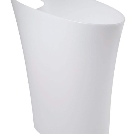 Umbra Slim Plastic Waste Can/Trash Can, White, 7.5-L