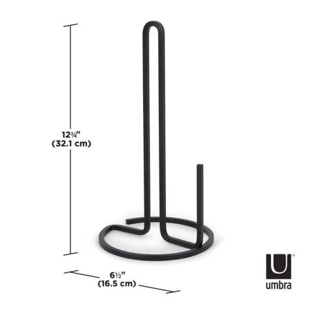 Umbra Squire Upright Metal Paper Towel Holder For Kitchen Countertop, Black